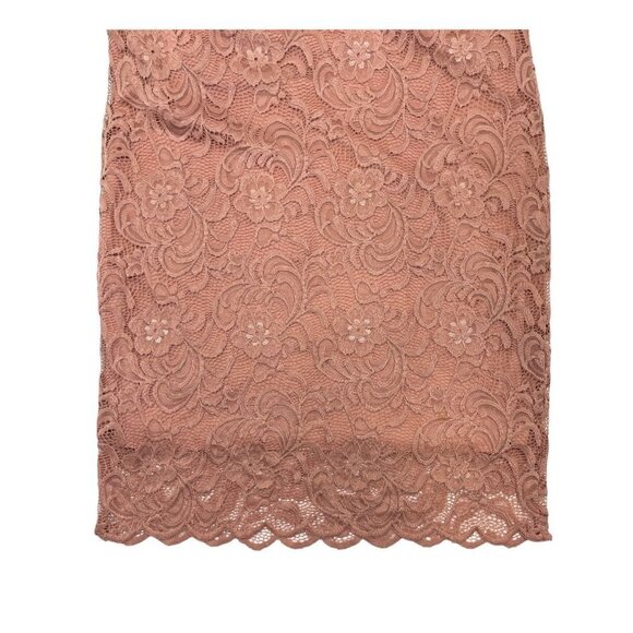 AMBIANCE‎ Stretch Lace Body-Con Off Shoulder Sheath Dress 1X Rose Above Knee EUC - Picture 7 of 16